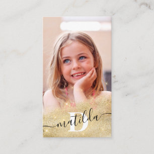 Modern elegant gold glitter photography business card