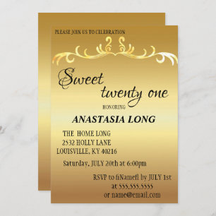 Modern, Elegant Gold Glitter Save The Date