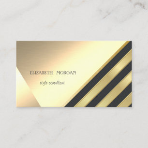 Modern Elegant Gold  Glitter,Striped, Geometric Business Card