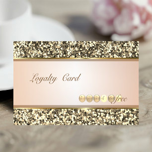 Modern Elegant,Gold Glitter Striped Loyalty Card