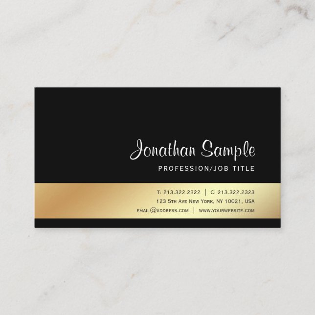 Modern Elegant Gold Look Professional Design Business Card (Front)