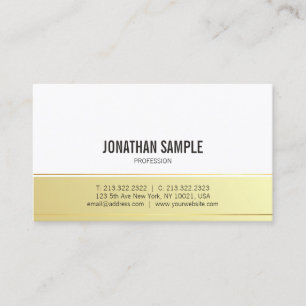 Modern Elegant Gold Look Trendy Simple Plain Business Card