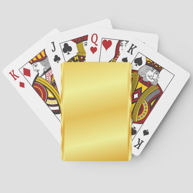 Modern Elegant Gold Metallic Look Trendy Template Playing Cards (Back)