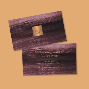 Modern elegant gold monogram business card