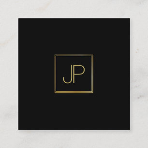 Modern Elegant Gold Monogram Luxurious Template Square Business Card