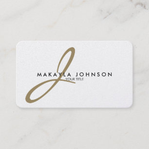 Modern & Elegant Gold Monogram Professional Business Card