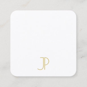 Modern Elegant Gold Monogram Template Luxurious Square Business Card