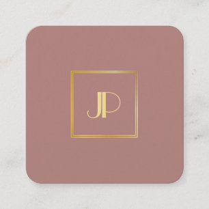 Modern Elegant Gold Monogram Template Luxury Square Business Card