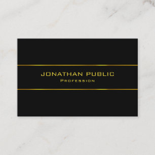 Modern Elegant Gold Name Black Excellent Template Business Card