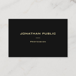 Modern Elegant Gold Name Black Template Luxury Business Card