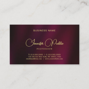 Modern Elegant Gold Script Name Text Luxurious Business Card