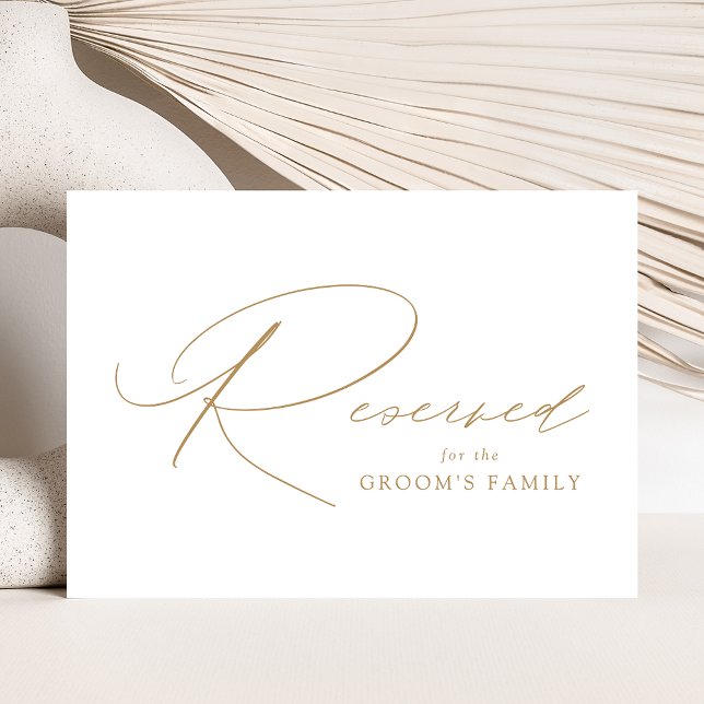 Modern Elegant Gold Script Wedding Reserved Sign (Creator Uploaded)