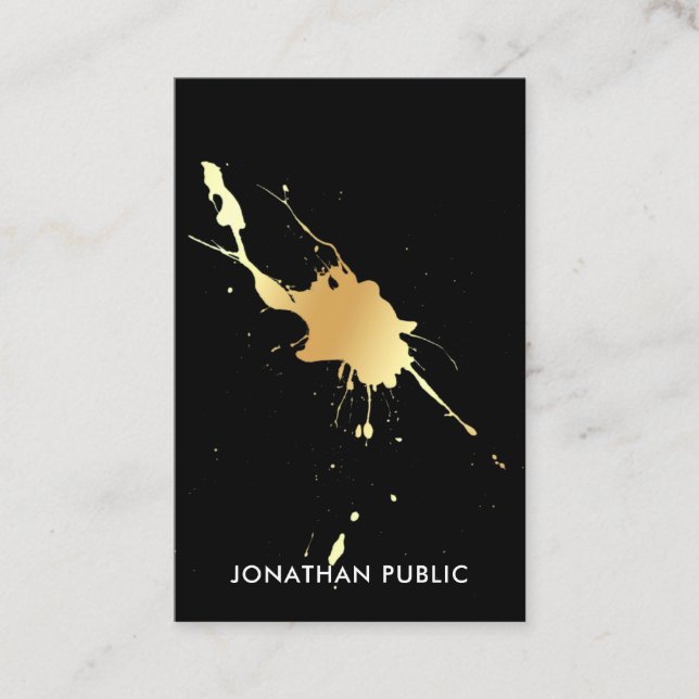 Modern Elegant Gold Splash Professional Template Business Card (Front)