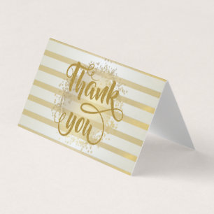 Modern Elegant Gold Striped  Thank You Card