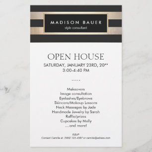 Modern Elegant Gold Stripes Hair Salon and Spa Flyer
