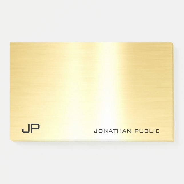 Modern Elegant Gold Template Simple Professional Post-it Notes (Front)