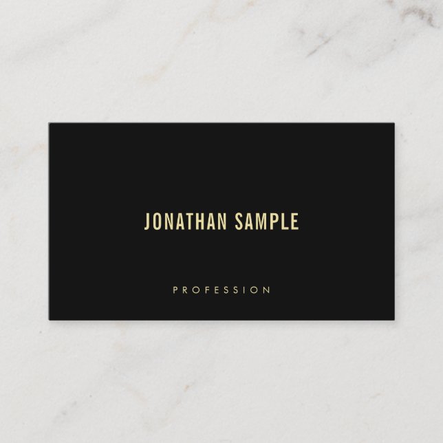 Modern Elegant Gold Text Font Minimal Template Business Card (Front)