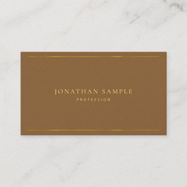 Modern Elegant Gold Text Premium Pearl Finish Luxe Business Card (Front)