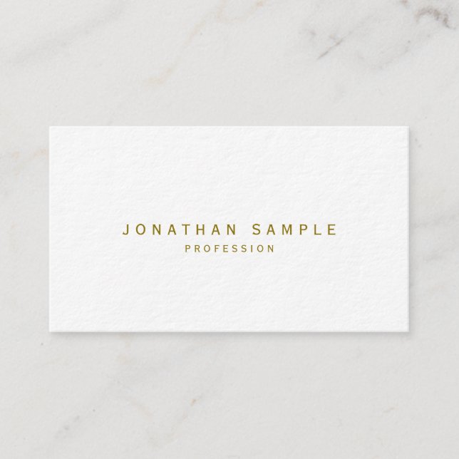 Modern Elegant Gold Text Ultra Thick Luxurious Business Card (Front)