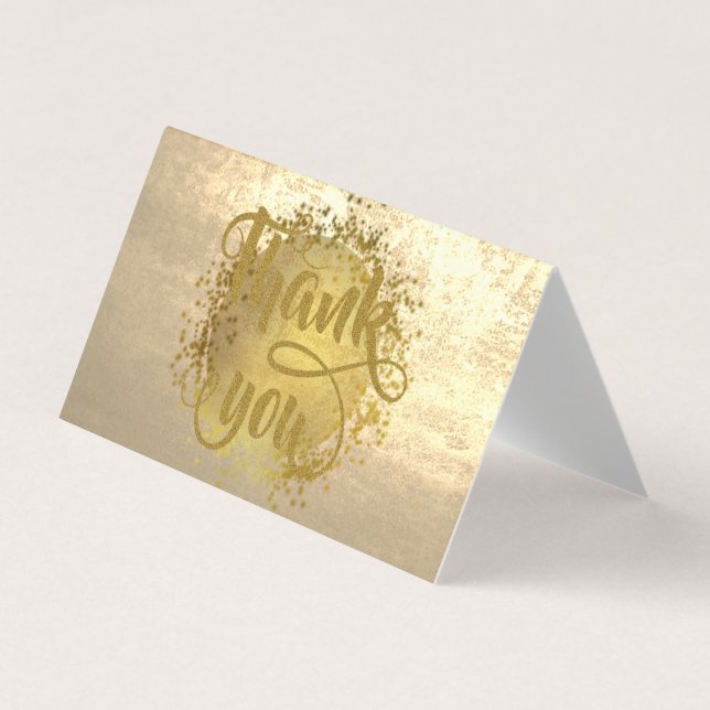Modern Elegant Gold  Thank You Card (Front)