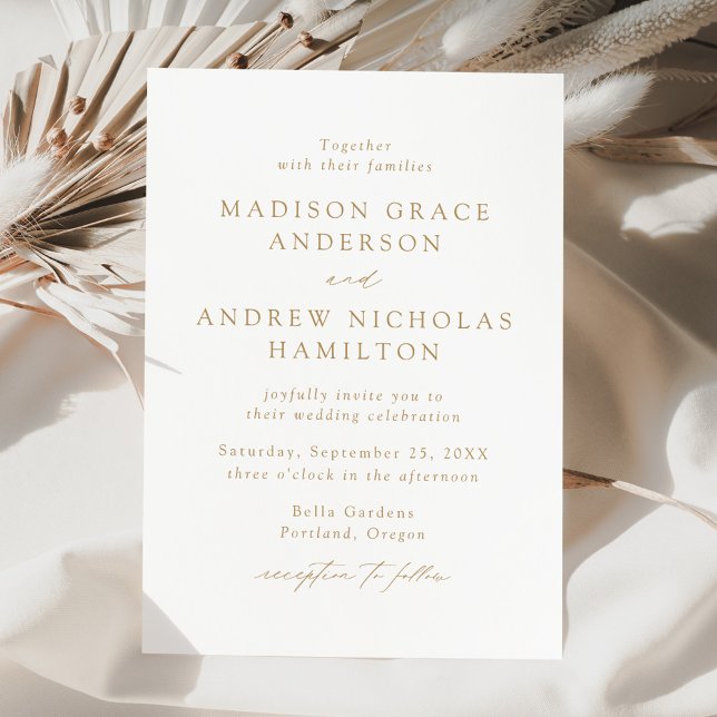 Modern Elegant Gold Wedding Invitation (Creator Uploaded)