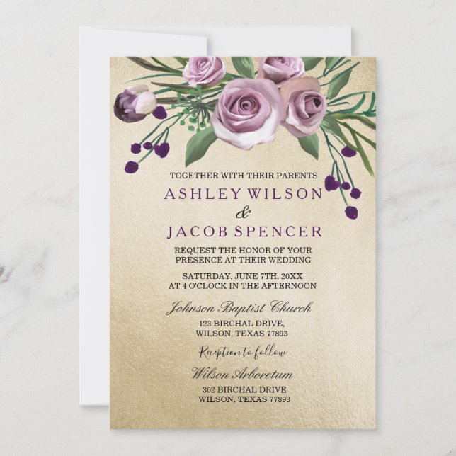 Modern Elegant Gold Wedding Invitation (Front)