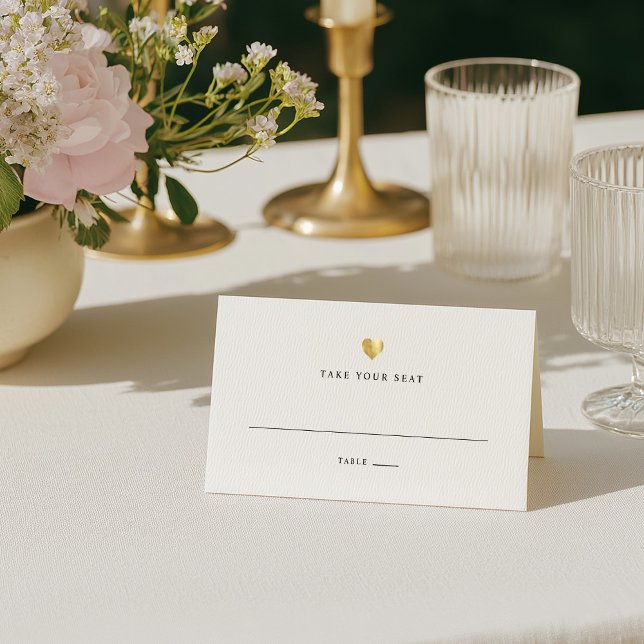 Modern Elegant Gold Wedding Table Place Card (Creator Uploaded)
