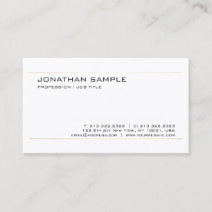 Modern Elegant Gold White Trendy Chic Simple Plain Business Card