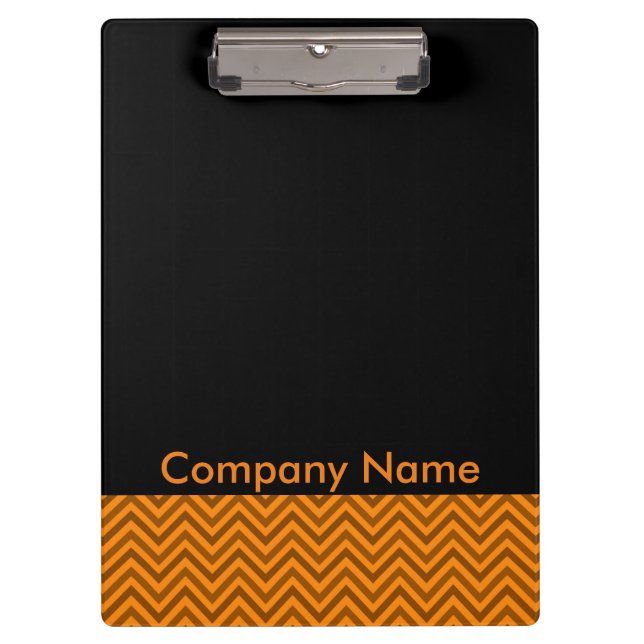 Modern Elegant Gold Zigzag Company Logo Clipboard (Front)