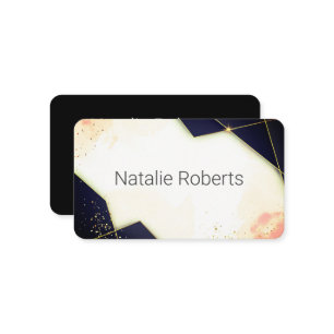 Modern Elegant Golden Black -Pink Business Card
