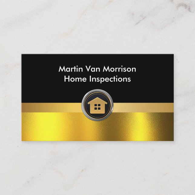 Modern Elegant Golden Professional  Business Card (Front)
