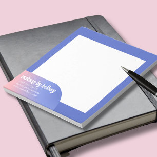 Modern Elegant Gradient Blue Pink Makeup Artist Notepad