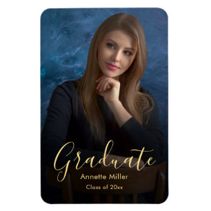 Modern Elegant Graduation Announcement Photo Magnet