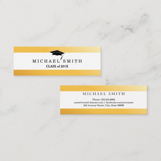 Modern Elegant Graduation Name Card (Front/Back)