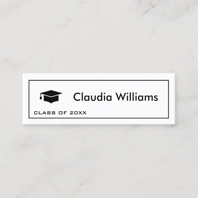 Modern Elegant Graduation Name Card (Front)
