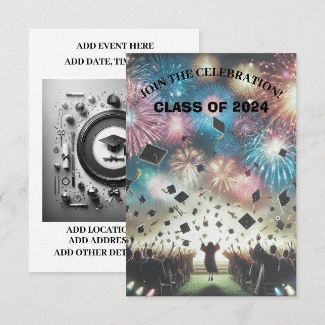 Modern Elegant Graduation Party  Invitation (Front/Back)