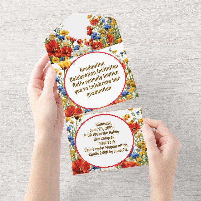 Modern Elegant Graduation Party Invitation  (Tearaway)