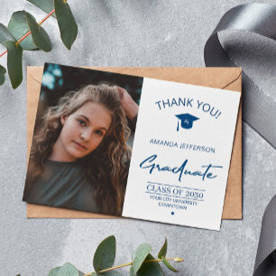 Modern elegant graduation photo graduate thank you