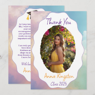Modern Elegant  Graduation Thank You Card