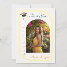 Modern Elegant Graduation Thank You Card