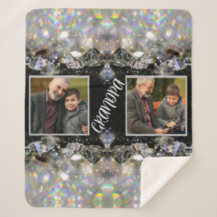 Modern Elegant Grandfather Create Your Own Photos Sherpa Blanket