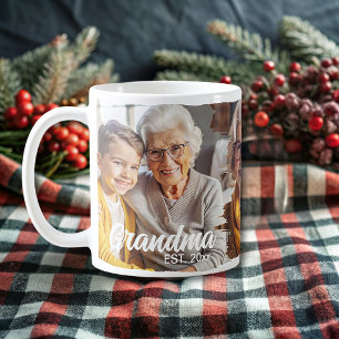 Modern elegant grandma personalised photo collage  coffee mug