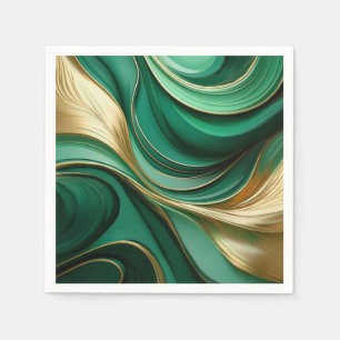 Modern Elegant  Green and Gold- Napkin