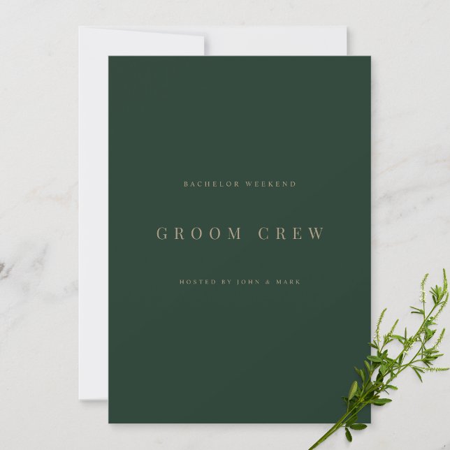 Modern & Elegant Green Bachelor Weekend Cards (Creator Uploaded)