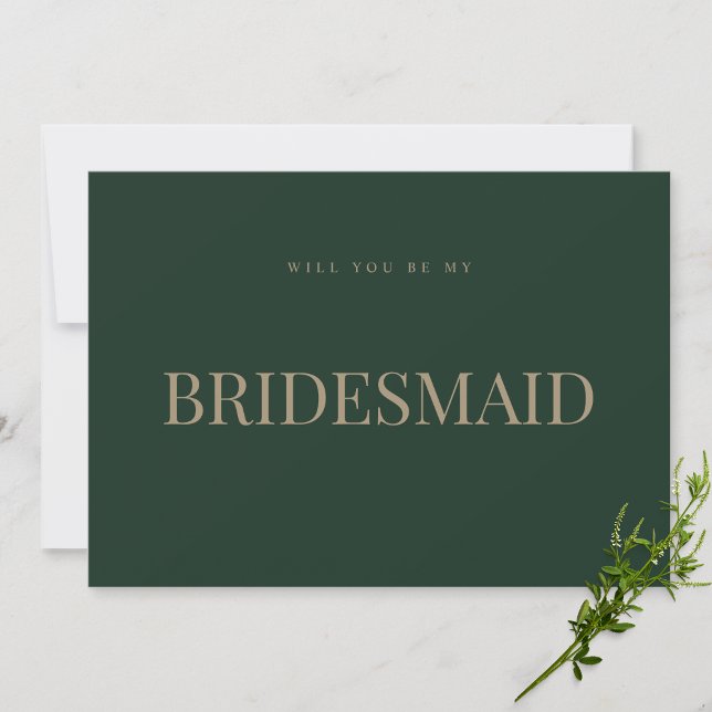 Modern & Elegant Green Bridesmaid Proposal Card (Creator Uploaded)