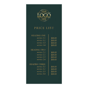 Modern Elegant Green Business Logo Menu Price List