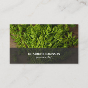 Modern Elegant Green Catering Personal Chef Business Card