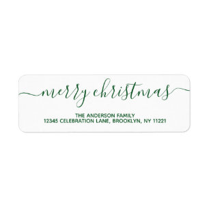 Modern Elegant Green Merry Christmas Script
