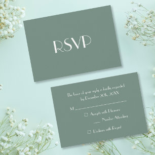 Modern Elegant Green Party RSVP Invitation Card