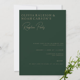 Modern & Elegant Green Reception Invitation Card